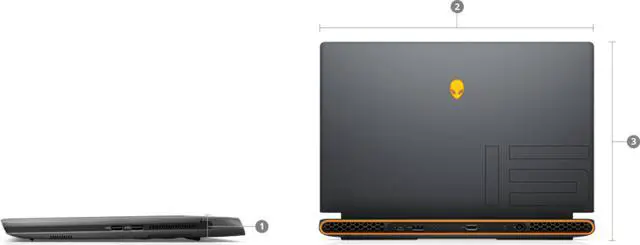 Alt view image 2 of 6 - Dell Alienware m15 R6 Laptop | 15.6" 1920x1080 FHD | Core i7-11800H - 256GB SSD Hard Drive - 8GB RAM - Nvidia GeForce RTX 3050 Ti | 8 cores @ 4.6 GHz - 4GB GDDR6 Win 11 Home Black