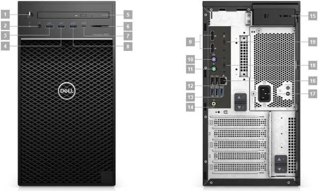Alt view image 9 of 14 - Dell Precision T3650 Workstation Desktop (2021) | Core i7 - 1TB HDD + 256GB SSD - 8GB RAM - Quadro P1000 | 8 Cores @ 4.9 GHz - 11th Gen CPU