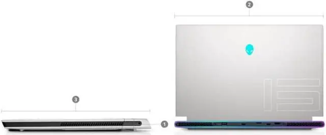 Alt view image 8 of 8 - Dell Alienware X15 R1 Gaming Laptop (2021) | 15.6" FHD | Core i7 - 512GB SSD - 24GB RAM - RTX 3070 | 8 Cores @ 4.6 GHz - 11th Gen CPU - 8GB GDDR6