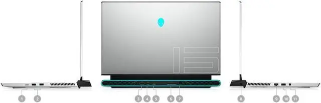 Alt view image 9 of 9 - 2021 Dell Alienware m15 R4 Laptop 15.6" - Intel Core i7 10th Gen - i7-10870H - Eight Core 5Ghz - 256GB SSD + 256GB SSD - 32GB RAM - Nvidia GeForce RTX 3080 - 1920x1080 FHD - Windows 10 Home Dark