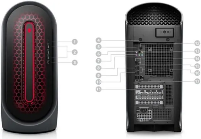 Alt view image 3 of 6 - Dell Alienware Aurora Ryzen Edition R15 Desktop (2023) | Ryzen 5 - 7600 - 256GB SSD Hard Drive - 8GB RAM - Nvidia GeForce RTX 3050 | 6 cores @ 5.1 GHz - 4GB GDDR6 Win 11 Pro Black