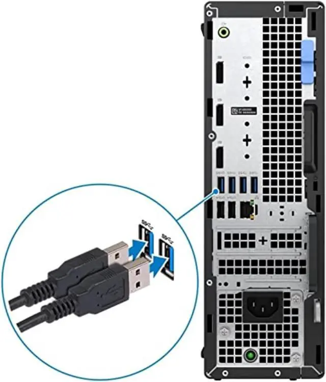 Alt view image 6 of 6 - Dell Optiplex 7000 SFF Small Form Factor Desktop (2022) | Core i5 - 12500 - 256GB SSD Hard Drive - 16GB RAM - AMD RADEON RX 550 | 6 cores @ 4.6 GHz - 4GB GDDR5 Win 11 Pro Black