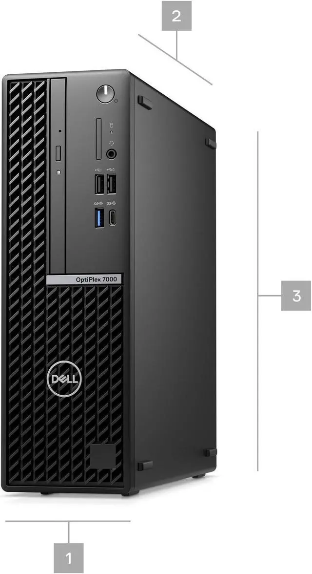 Alt view image 2 of 6 - Dell Optiplex 7000 SFF Small Form Factor Desktop (2022) | Core i5 - 12500 - 256GB SSD Hard Drive - 16GB RAM - AMD RADEON RX 550 | 6 cores @ 4.6 GHz - 4GB GDDR5 Win 11 Pro Black