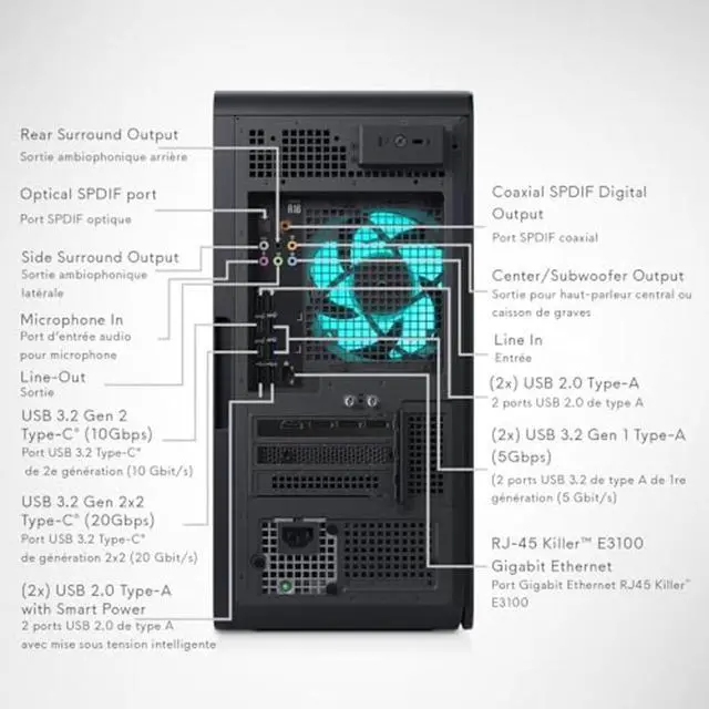 Alt view image 5 of 6 - Dell Alienware Aurora R16 Desktop (2023) | Core i9 - 14900F - 1TB SSD Hard Drive - 32GB RAM | 24 cores @ 5.8 GHz Win 11 Home Black