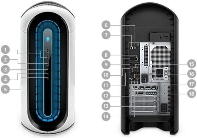 Alt view image 3 of 6 - Dell Alienware Aurora R12 Desktop | Core i7 - 11700F - 512GB SSD Hard Drive - 16GB RAM - Nvidia GeForce GTX 1080 Ti | 8 cores @ 4.9 GHz - 16GB GDDR6 Win 11 Pro Black