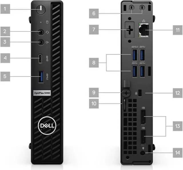Alt view image 3 of 6 - Dell Optiplex 5090 Micro Desktop | Core i7 - 10700T - 256GB SSD Hard Drive - 16GB RAM | 8 cores @ 4.5 GHz Win 11 Pro Silver