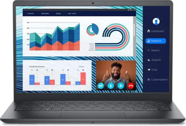 Alt view image 4 of 6 - Dell Vostro 3420 Laptop (2022) | 14" 1920x1080 FHD | Core i5 - 1235U - 512GB SSD Hard Drive - 4GB RAM | 10 cores @ 4.4 GHz Win 11 Pro Black