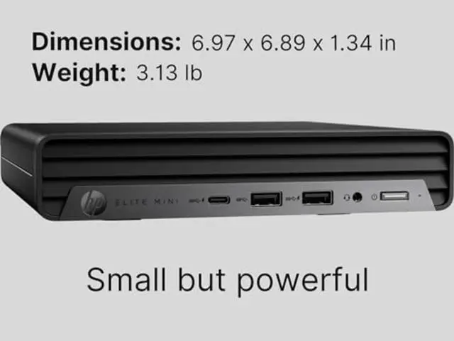 Alt view image 3 of 5 - HP EliteDesk 800 G9 Mini Desktop (2023) | Core i5 - 13500T - 512GB SSD Hard Drive - 4GB RAM - Nvidia GeForce RTX 3050 | 14 cores @ 4.6 GHz - 4GB GDDR6 Win 11 Pro Black