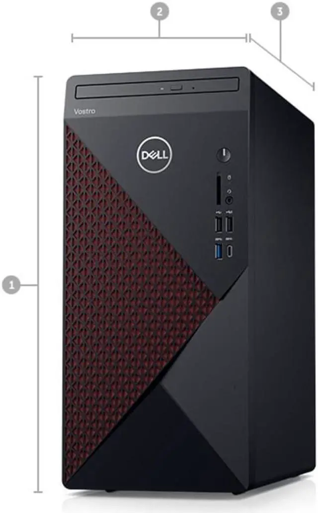 Alt view image 2 of 6 - Dell Vostro 5880 Desktop | Core i5 - 10400 - 1TB SSD Hard Drive - 16GB RAM | 6 cores @ 4.3 GHz Win 10 Pro Black