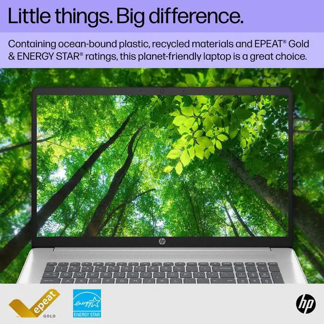 Alt view image 3 of 5 - HP 17-cp2000 Laptop (2023) | 17.3" 1600x900 HD+ | Ryzen 3 - 7320U - 256GB SSD Hard Drive - 4GB RAM | 4 cores @ 4.1 GHz Win 11 Home Black