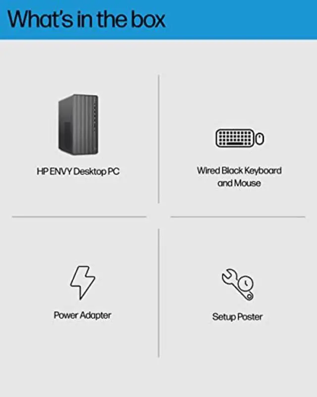Alt view image 6 of 6 - HP Envy te01-3000i Desktop (2022) | Core i5 - 12400 - 1TB SSD Hard Drive - 16GB RAM | 6 cores @ 4.4 GHz Win 11 Home Black