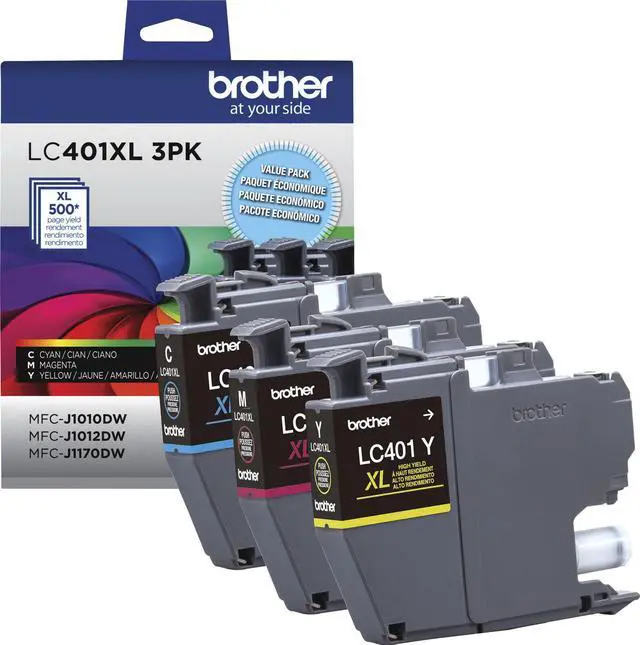 Alt view image 10 of 20 - Brother LC401 Cyan/Magenta/Yellow Standard Yield Ink Cartridges 3/Pack (LC4013PKS)