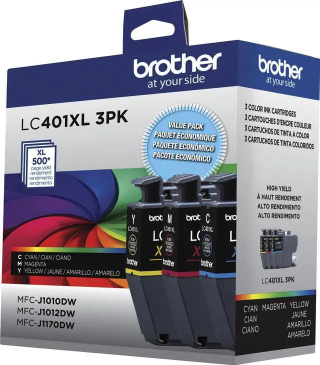 Alt view image 12 of 20 - Brother LC401 Cyan/Magenta/Yellow Standard Yield Ink Cartridges 3/Pack (LC4013PKS)