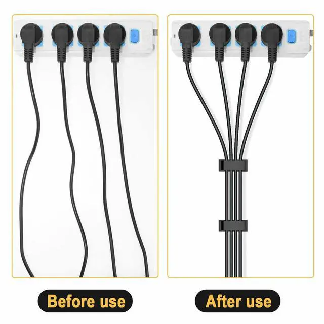 Alt view image 2 of 2 - 50Pcs Self Adhesive Cable Management Clips Wire Organizers Cord Holder for TV PC