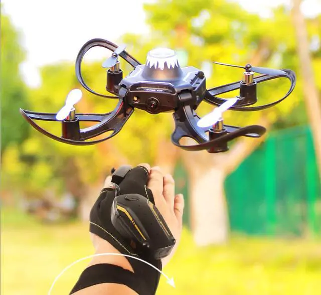 Alt view image 5 of 7 - Gesture sensing drone folding aircraft quadcopter somatosensory control remote control aircraft