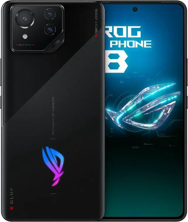 Main image of ASUS ROG Phone 8 Unlocked Android Phone, US Version, 6.78" 165Hz AMOLED Display, 256GB Storage, 16GB RAM, 5500mAh Battery, 50MP Gimbal Camera, 32MP Front, Snapdragon 8 Gen 3, Dual-SIM, Phantom Black