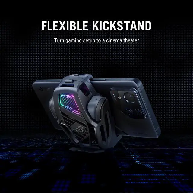 Alt view image 6 of 7 - ASUS ROG AeroActive Cooler X, RGB Cell Phone Cooling Fan for ROG Phone 8 Series, Portable Lightweight, Built-in Kickstand, Dual Physical Buttons, 3.5mm Headphone Jack, USB-C® USB 2.0 - OEM