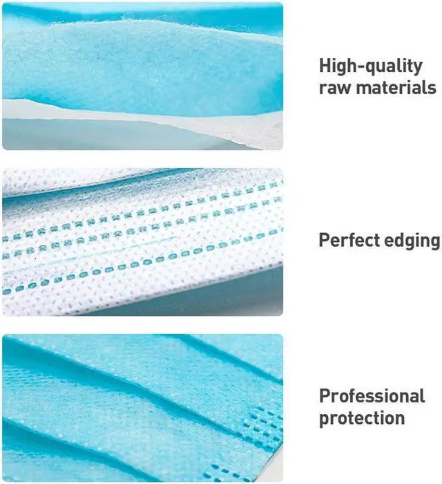 Alt view image 6 of 7 - 50 Pcs Disposable Face Masks Virus Mask Protection 3-Ply Safety Masks for Man and Woman