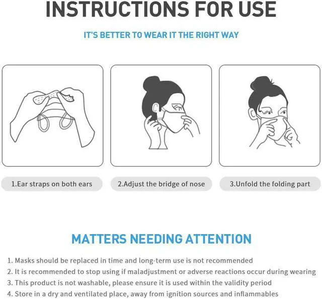 Alt view image 7 of 7 - 50 Pcs Disposable Face Masks Virus Mask Protection 3-Ply Safety Masks for Man and Woman