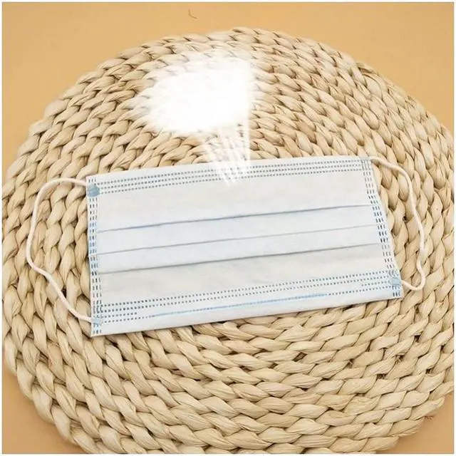 Alt view image 5 of 7 - 50 Pieces 3-Layer Disposable Face Masks for 3-12 Years Old Children -Protect Kids from Dust, Germs and Pollen Blue Kids Mask