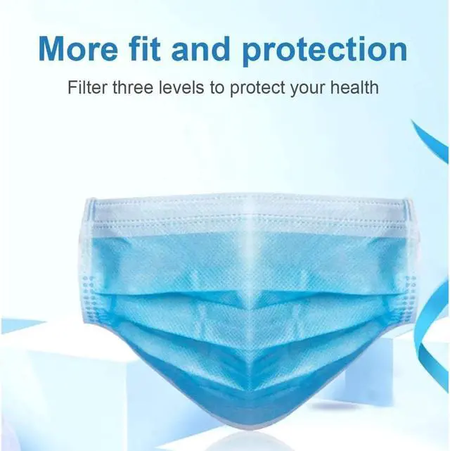 Alt view image 3 of 4 - Disposable Face Mask 3-ply, Dust-proof, Non-medical, Pack of 10