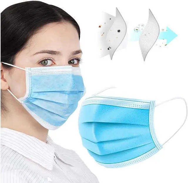 Alt view image 3 of 7 - 200 Pcs 3 Layer Disposable Face Masksr