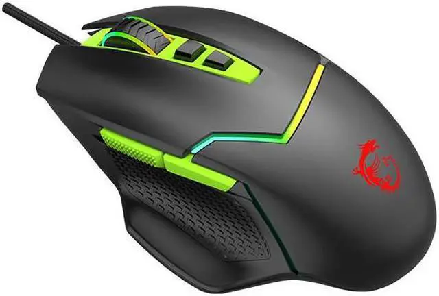 Alt view image 2 of 4 - MSI CLUTCH GM20 V2 Gaming Mouse, Wired, RGB Glare, Dragon Spirit Lamp Of Faith,  Gaming Mouse, Ergonomics, Black/Green
