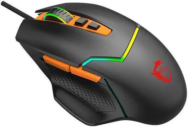 Alt view image 2 of 4 - MSI CLUTCH GM20 V2 Gaming Mouse, Wired, RGB Glare, Dragon Spirit Lamp Of Faith,  Gaming Mouse, Ergonomics, Black/Orange