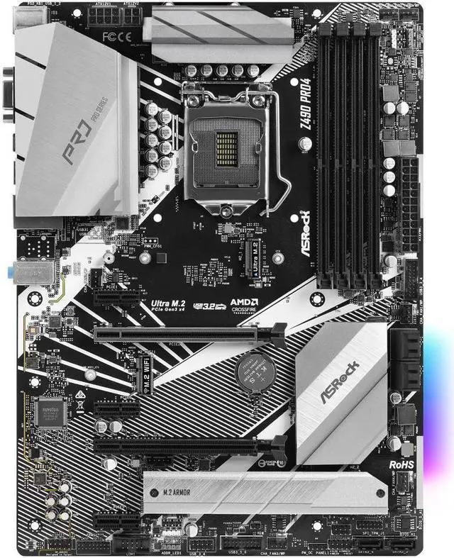 Main image of ASRock Z490 Pro4 LGA 1200 ATX Intel Motherboard