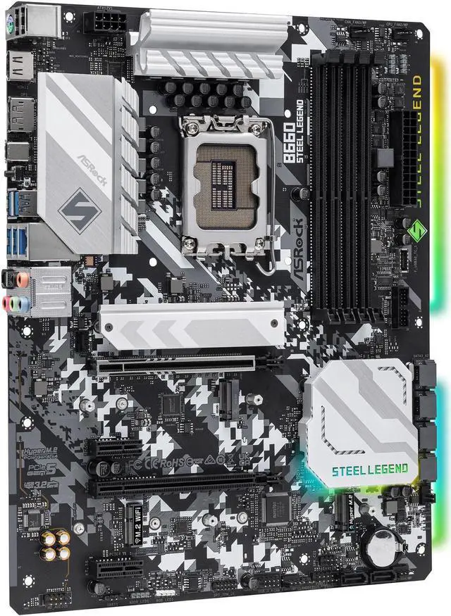 Alt view image 4 of 6 - ASRock B660 STEEL LEGEND LGA 1700 Intel B660 SATA 6Gb/s DDR4 ATX Intel Motherboard