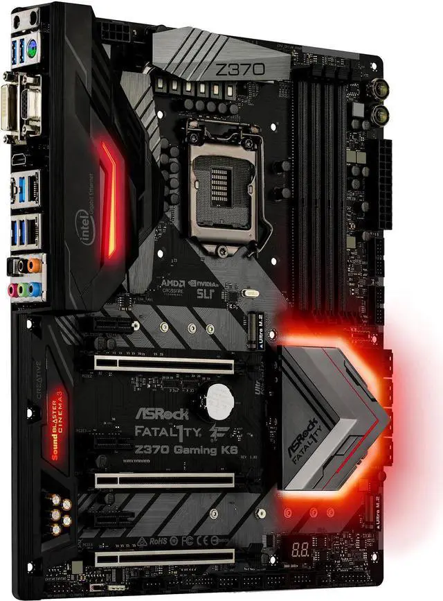 Alt view image 2 of 3 - ASRock Fatal1ty Z370 Gaming K6 LGA 1151 (300 Series) ATX Intel Motherboard