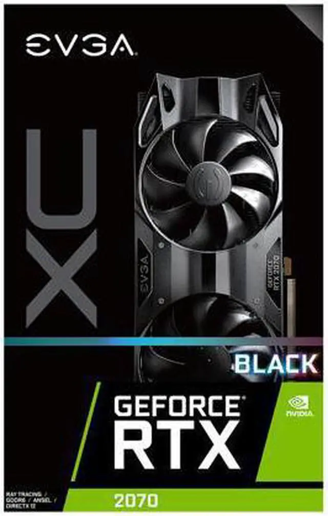 Alt view image 7 of 7 - EVGA GeForce RTX 2070 XC BLACK EDITION GAMING, 08G-P4-1171-KR, 8GB GDDR6, Dual HDB Fans