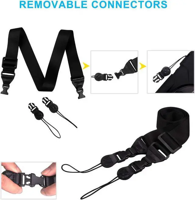 Alt view image 2 of 7 - Adjustable Shoulder Strap Multifunctional Neck Strap Replacement for iPad Case Tablet Case Shoulder Messenger Bags Luggage Nylon Black 35.4-61