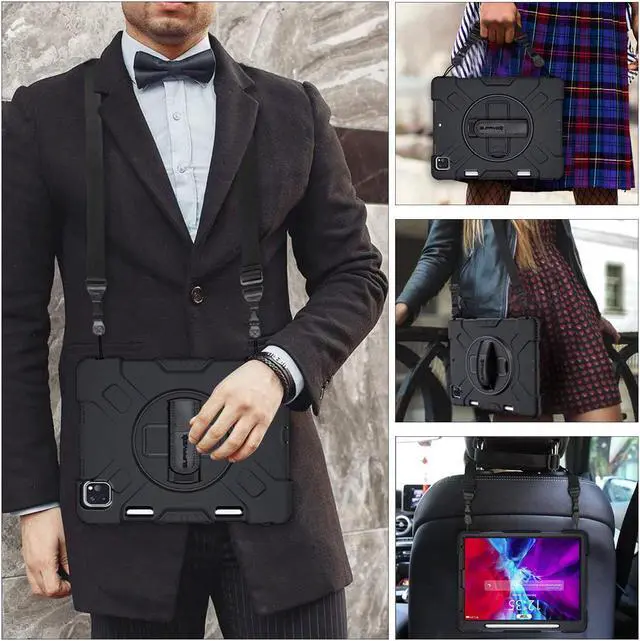 Alt view image 5 of 7 - Adjustable Shoulder Strap Multifunctional Neck Strap Replacement for iPad Case Tablet Case Shoulder Messenger Bags Luggage Nylon Black 35.4-61