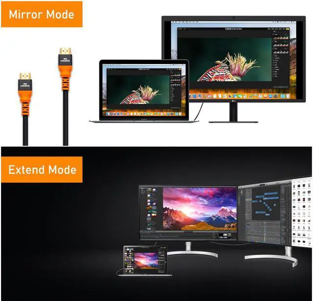 Alt view image 5 of 7 - 8K HDMI Cable 6.6Ft, IXEVER HDMI 2.1 Cable Ultra High-Speed 48Gbps [8K@120Hz] Nylon Braided Cord Support Dynamic HDR, Dolby Atmos for with Apple TV, Nintendo Switch, Xbox, PS4, Roku, Projector