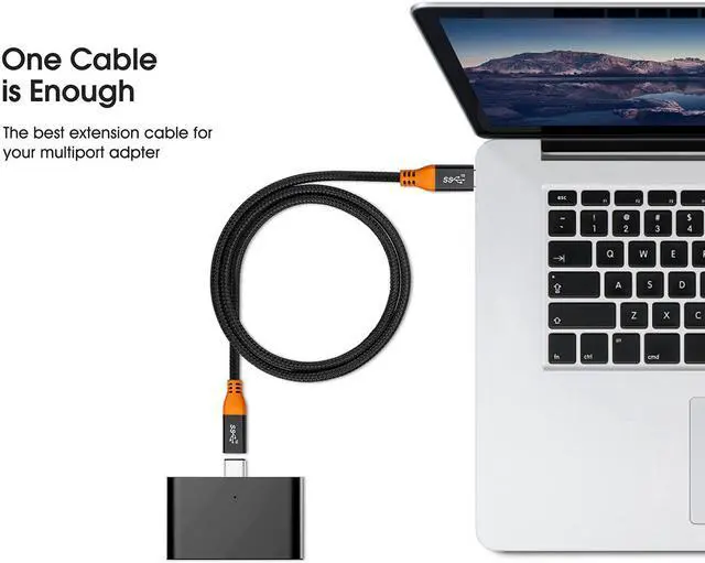 Alt view image 2 of 7 - USB-C Extension Cable 3.3ft (2-Pack), IXEVER USB 3.1 Type-C Gen 2 (10Gbps) Male to Female Extender Cord Compatible with Nintendo Switch, MacBook, Pro Pixel 3 3 XL