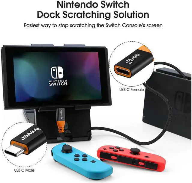 Alt view image 6 of 7 - USB Type C 3.1 Extension Cable Wire 1Ft, iXever Short USB-C Male to Female Extender Cord (Gen 2 10Gbps) for Data Sync Charging, Compatible with Nintendo Switch, MacBook, Pro Pixel 3 2 XL