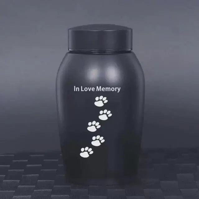 Alt view image 4 of 7 - 7inches Cat Urn for Ashes, Dog Urn for Ashes Pet Memorial Urns with, Black Cremation Container, in Love Memory