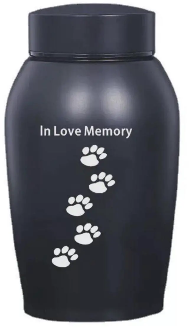 Alt view image 3 of 7 - 7inches Cat Urn for Ashes, Dog Urn for Ashes Pet Memorial Urns with, Black Cremation Container, in Love Memory