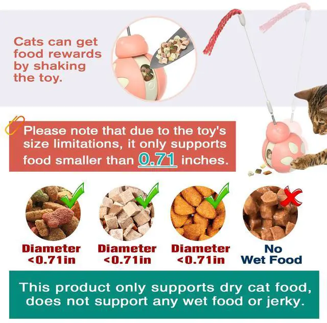 Alt view image 5 of 7 - Cat Play Toy Ball Treat Dispenser Tumbler Beetle Interactive Kitty Toy Cat Feed Ball Cat Teaser Toy Sliding