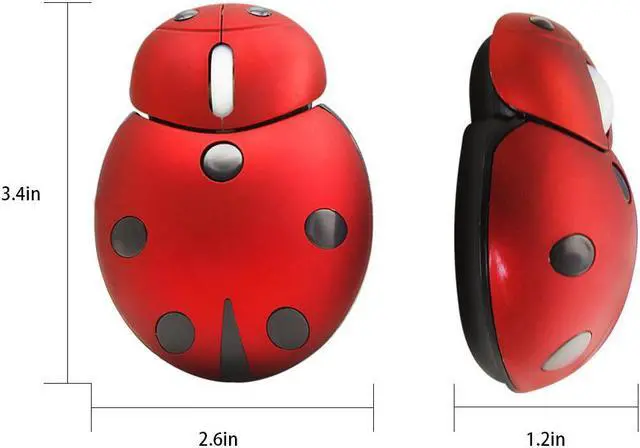 Alt view image 2 of 6 - CM0184 3000 DPI 3-keys Mini Ladybug 2.4G Wireless Mouse Personalized Wireless Mouse