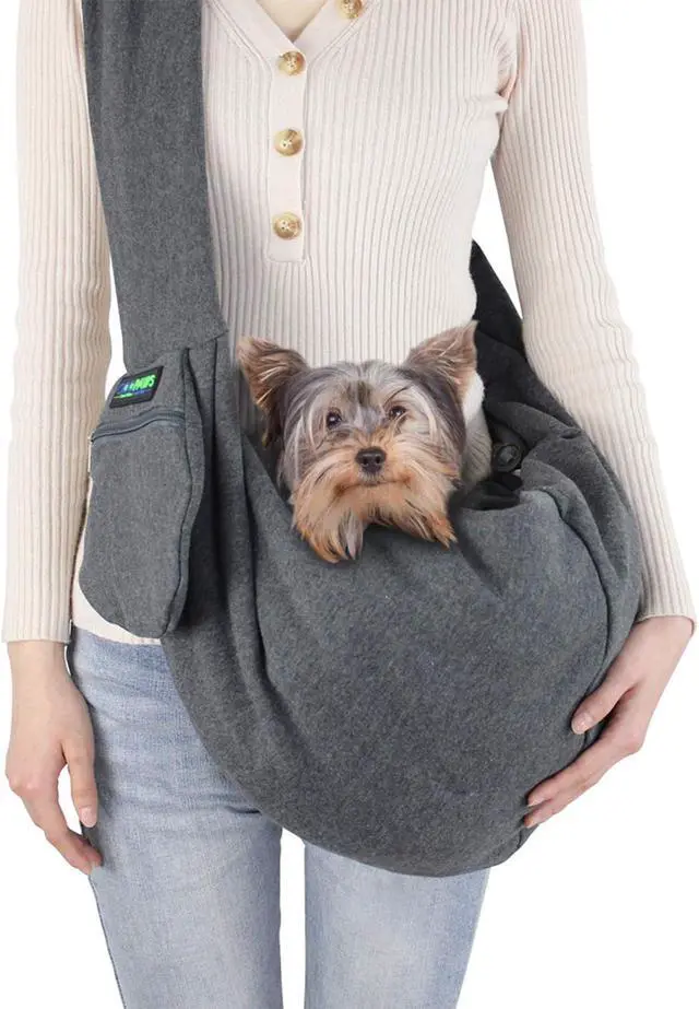 Main image of GOOPAWS Dog Sling, Hand Free Pet Sling Carrier Safety Belt Carrying Small Dog Cat Puppy Machine Washable