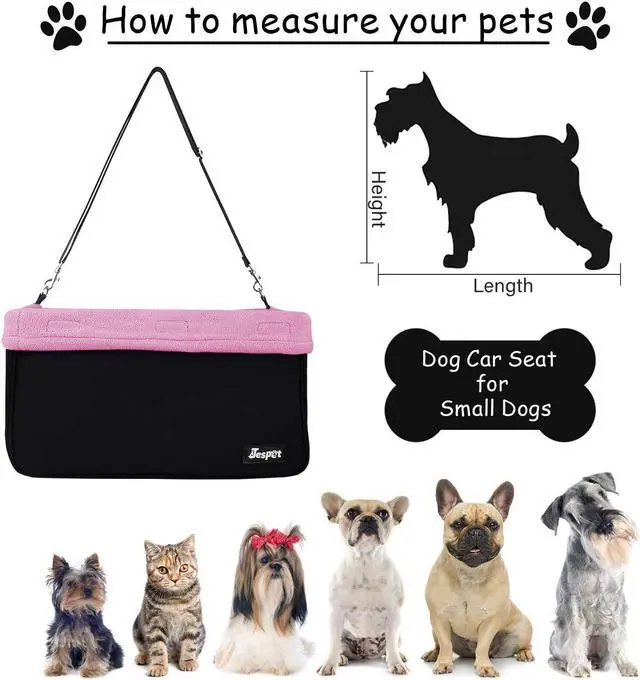 Alt view image 2 of 7 - GOOPAWS Car Travel Dog Booster Seat, Elevated Pet Bed for Cars, Portable Pet Car Seat Travel Carrier with Seat Belt for 24lbs Pets
