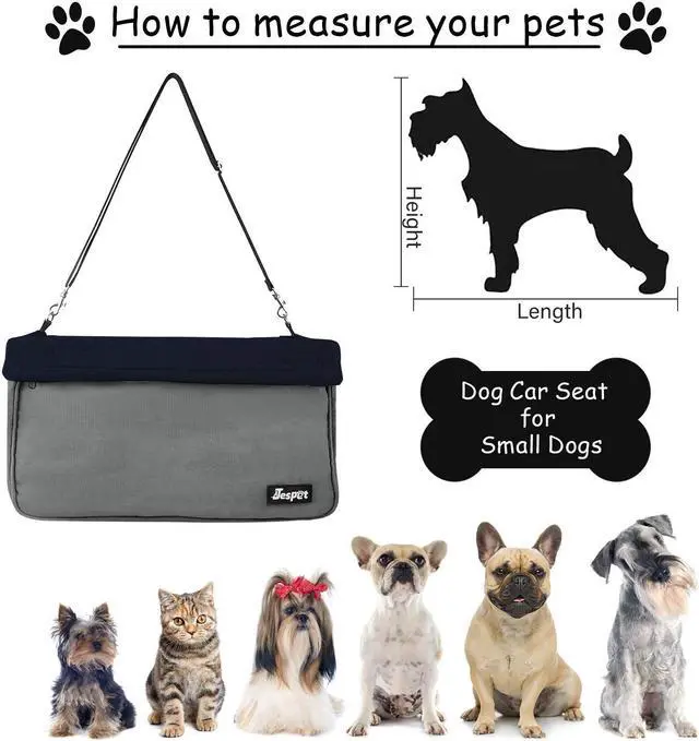 Alt view image 2 of 6 - GOOPAWS Car Travel Dog Booster Seat, Elevated Pet Bed for Cars, Portable Pet Car Seat Travel Carrier with Seat Belt for 24lbs Pets