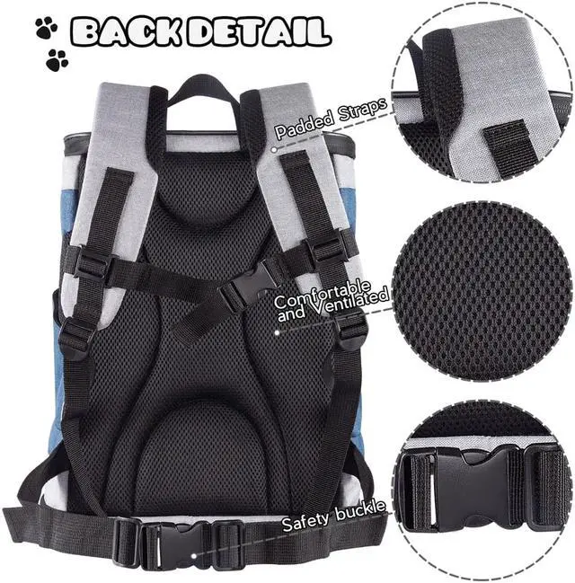 Alt view image 7 of 7 - Jespet Dog & Cat Carrier Backpack, Soft Carrier Backpack Ideal for Traveling, Hiking, 17-in