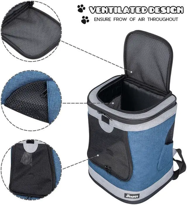 Alt view image 5 of 7 - Jespet Dog & Cat Carrier Backpack, Soft Carrier Backpack Ideal for Traveling, Hiking, 17-in