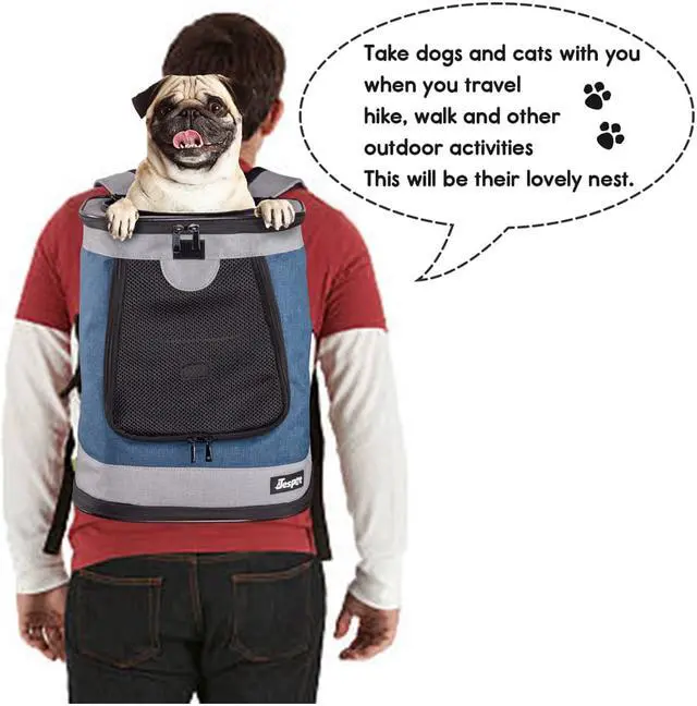Alt view image 6 of 7 - Jespet Dog & Cat Carrier Backpack, Soft Carrier Backpack Ideal for Traveling, Hiking, 17-in