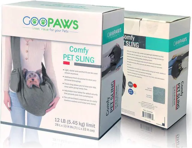 Alt view image 7 of 7 - GOOPAWS Dog Sling, Hand Free Pet Sling Carrier Safety Belt Carrying Small Dog Cat Puppy Machine Washable