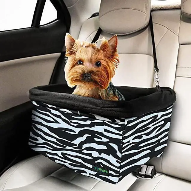 Main image of GOOPAWS Car Travel Dog Booster Seat, Elevated Pet Bed for Cars, Portable Pet Car Seat Travel Carrier with Seat Belt for 24lbs Pets