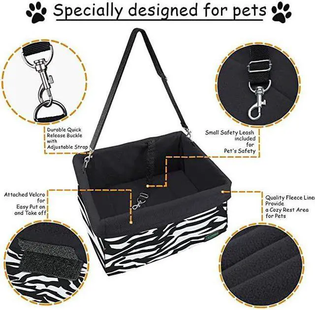 Alt view image 3 of 6 - GOOPAWS Car Travel Dog Booster Seat, Elevated Pet Bed for Cars, Portable Pet Car Seat Travel Carrier with Seat Belt for 24lbs Pets